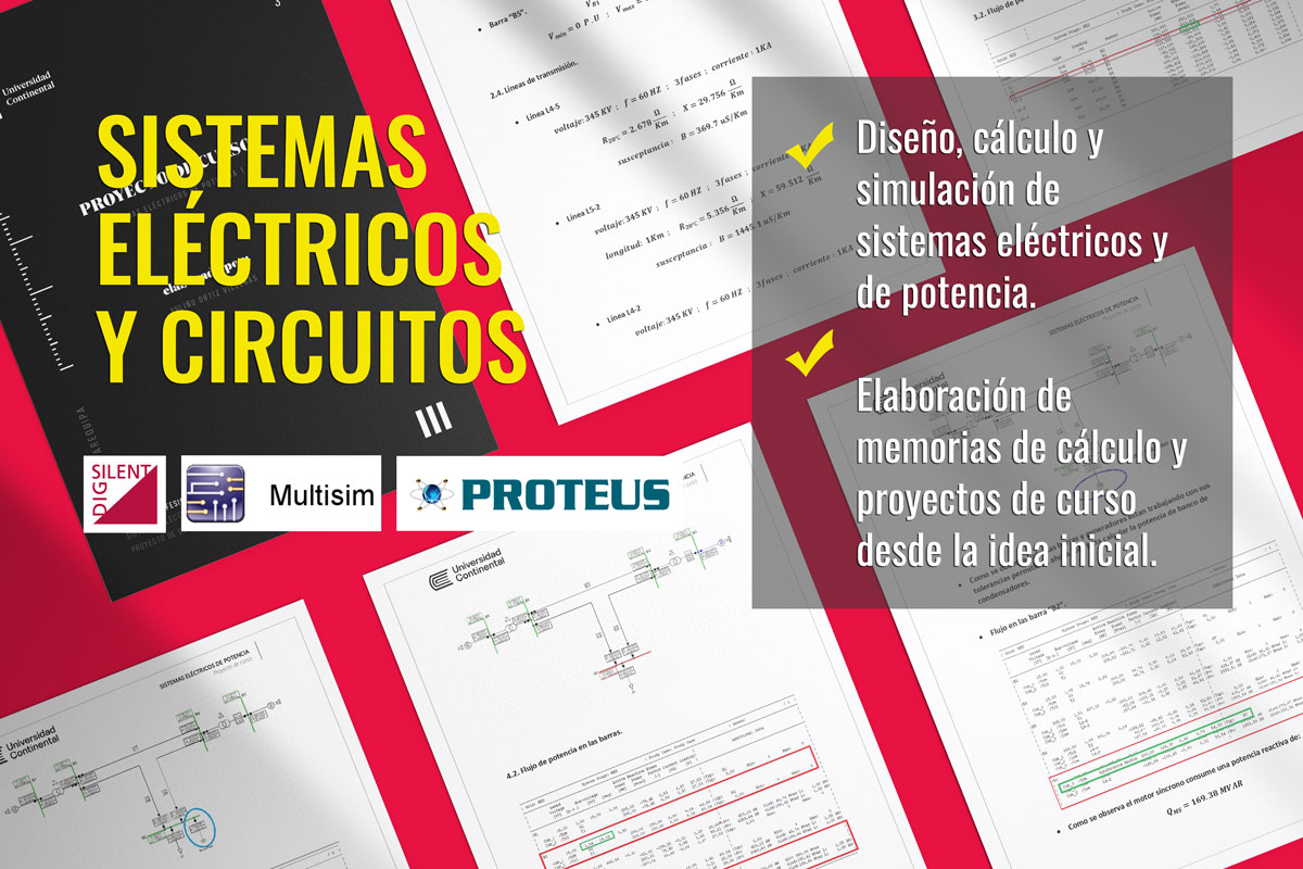 Material ilustrativo de circuitos y análisis de sistemas eléctricos